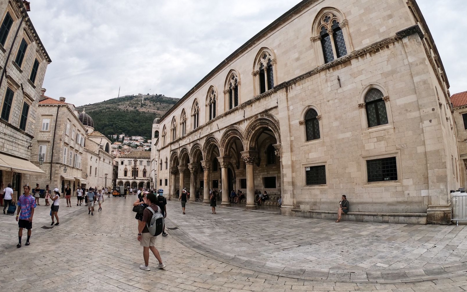 People walking through Dubrovnik old town