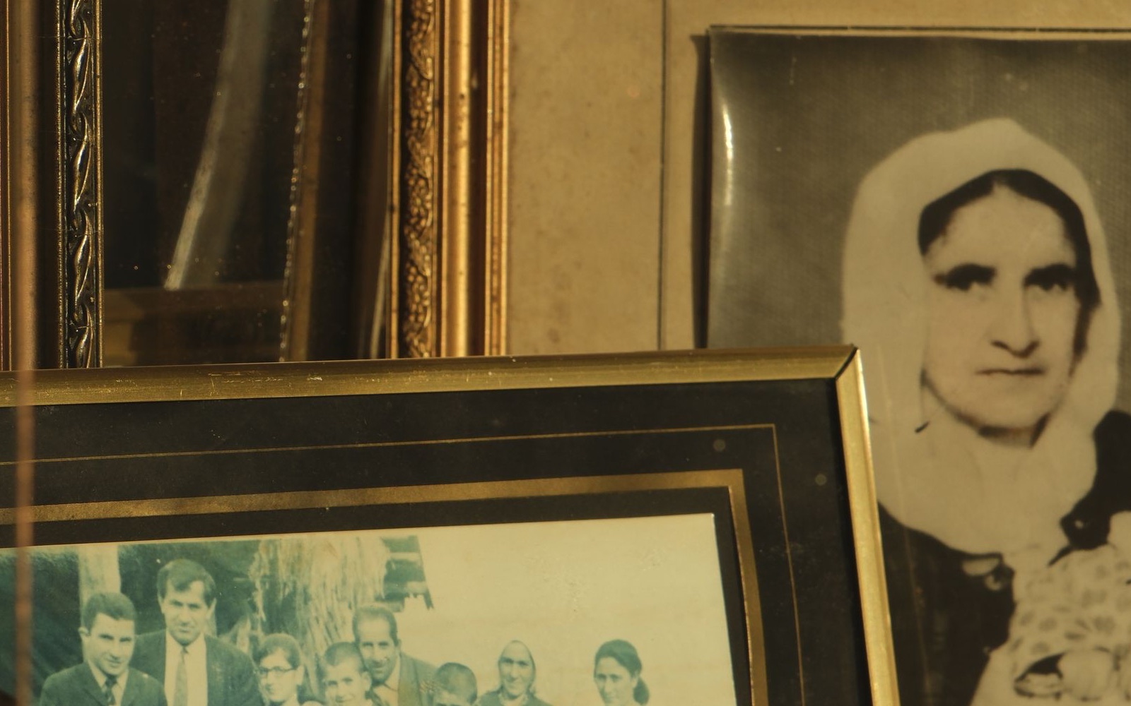 Old family portraits preserved in vintage frames